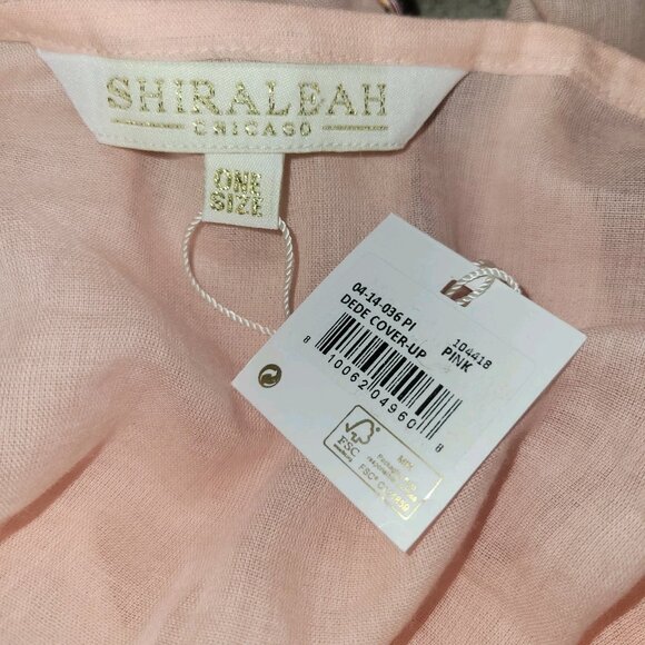 Shiraleah Chicago Women's Soft Pink Cover Up Beach Cruise Vacation Cotton OSFM - Picture 6 of 8